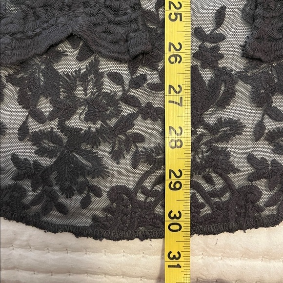 Women’s Dark Grey Lace Cold Shoulder 
Kimono/Duster/Coverup - Picture 7 of 7